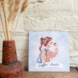 Vierkante kaart “Coffee lover”